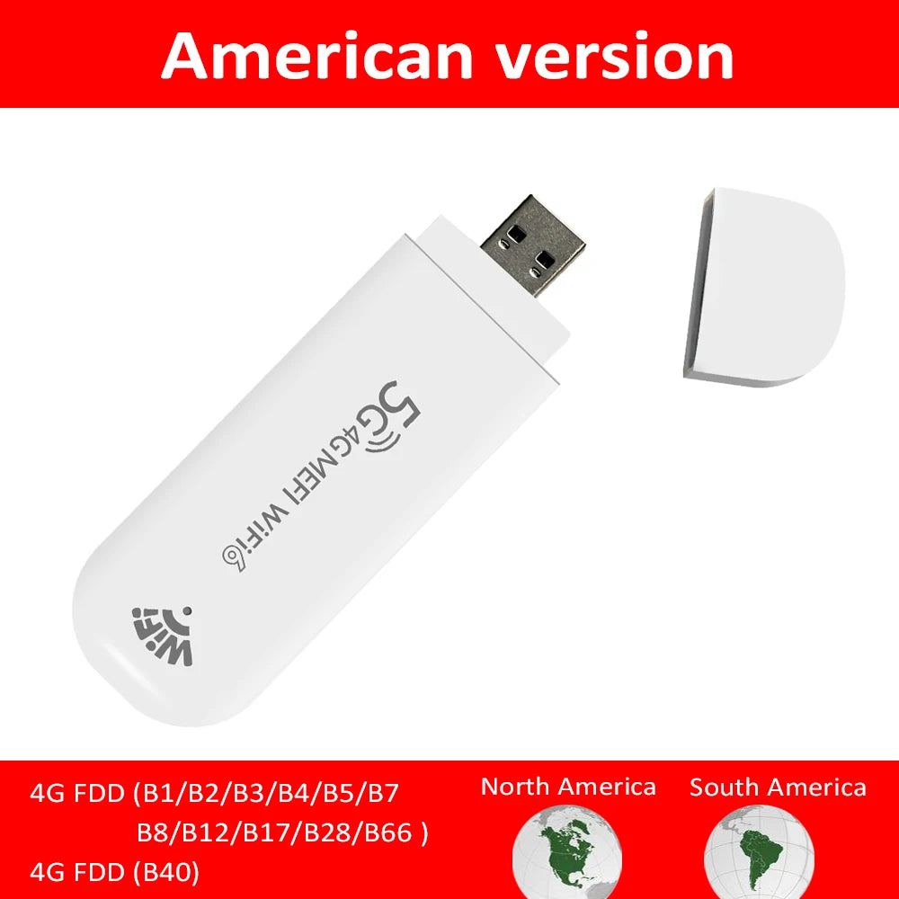 TIANJIE Strong Wi-Fi 6 Signal 4G MiFi Router - Ultra-Portable 3 Antennas Secure Encryption for Global Travel Home & Outdoor Use