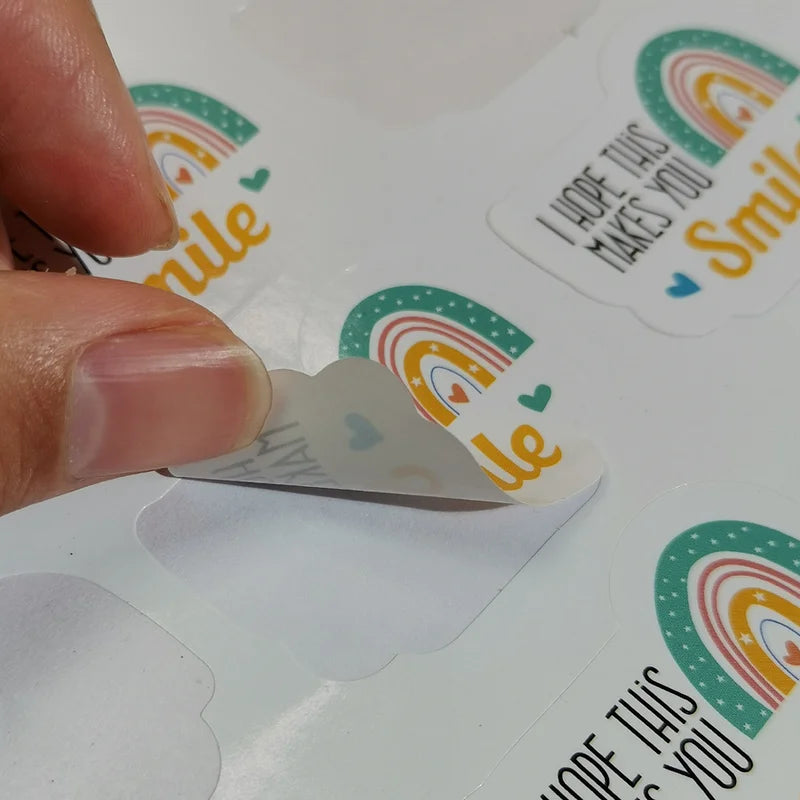 120Pcs / Set  i hope this makes you smile thank you stickers Seal Labels rainbow Rectangle Sticker Wedding Party Gift Decoration