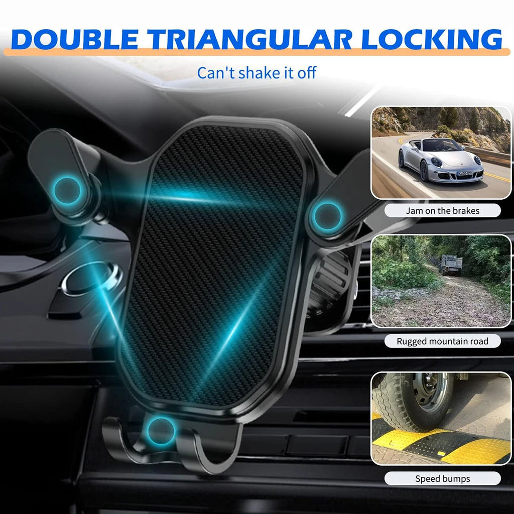 Car Phone Holder, Vent Adjustable Car Phone Holder, Firm Grip and Anti-Slip Phone Navigation Holder for most cell phon