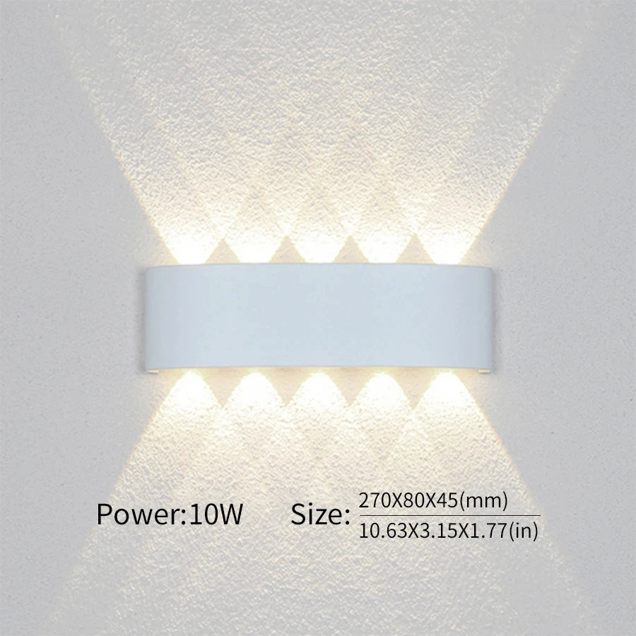 LED Wall Light Outdoor Indoor 2W 4W 6W 8W 10W AC85-265V Up Down White Black Modern Light For Home Garden Bedroom Corridor