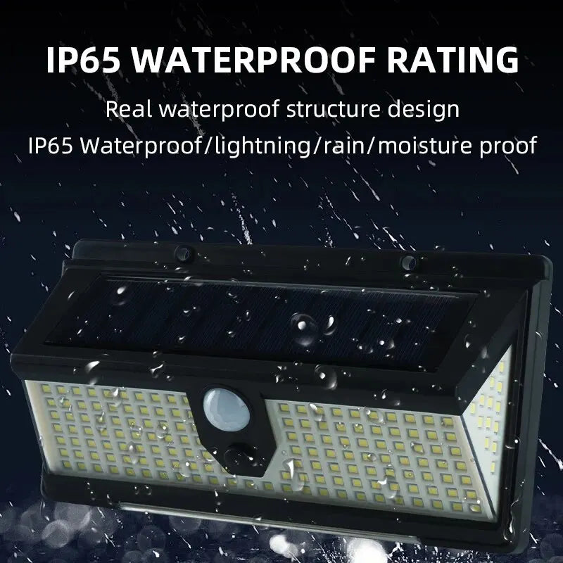 Lampe Solaire Extérieure 190 LED avec Détecteur de Mouvement – Éclairage Automatique & Sécurité