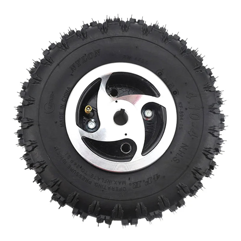 4.10-4 pneumatic wheels for 49cc mini quad bike scooter inner and outer tubes with alloy