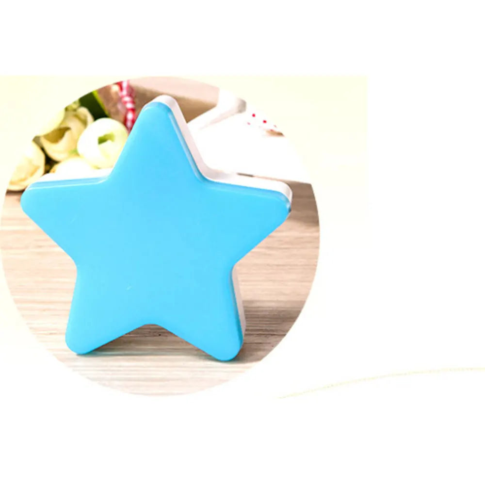 Hot Cute Pentagram Star Intelligent Sensor Lighting Control 4 Colors Small LED Night Light US/EU Plug Pink White Blue Yellow