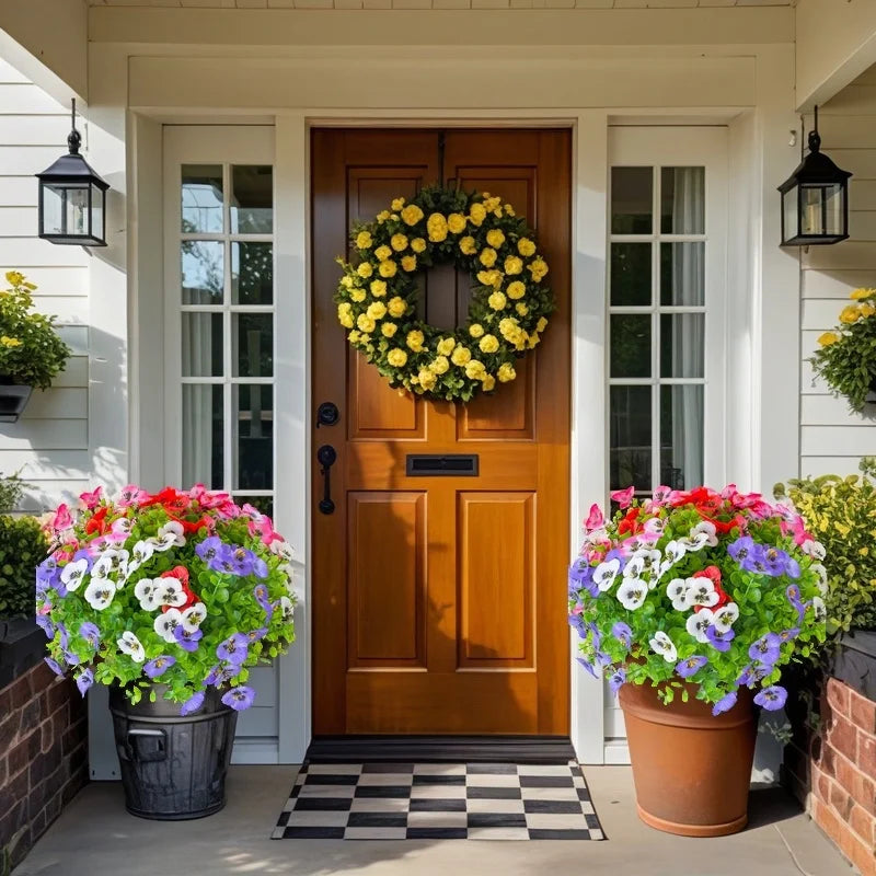 7pcs, artificial flowers for outdoors,UV-resistant fake plants, suitable for Thanksgiving,Halloween,Christmas decorative items