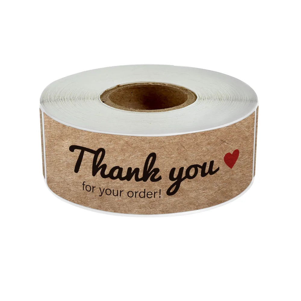 120Pcs/roll Thank You For Your Order Stickers Pink Labels For Envelope Sealing For Small Business Decor Sticker Stationery
