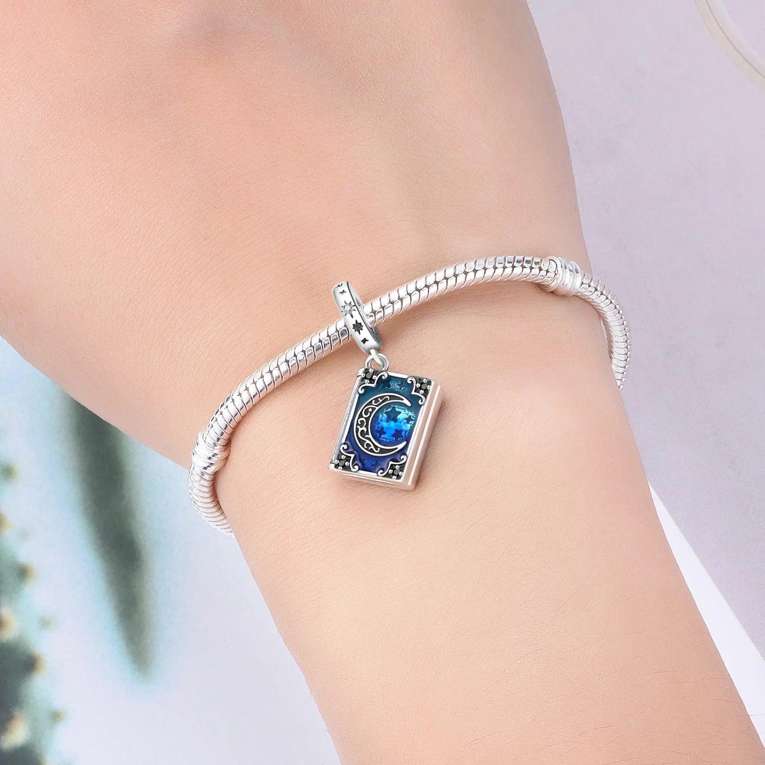 Cycuff 925 Sterling Silver Magic Book Guardian Beads Original Pendants Bracelet Charm Jewelry Party DIY Trendy Gifts