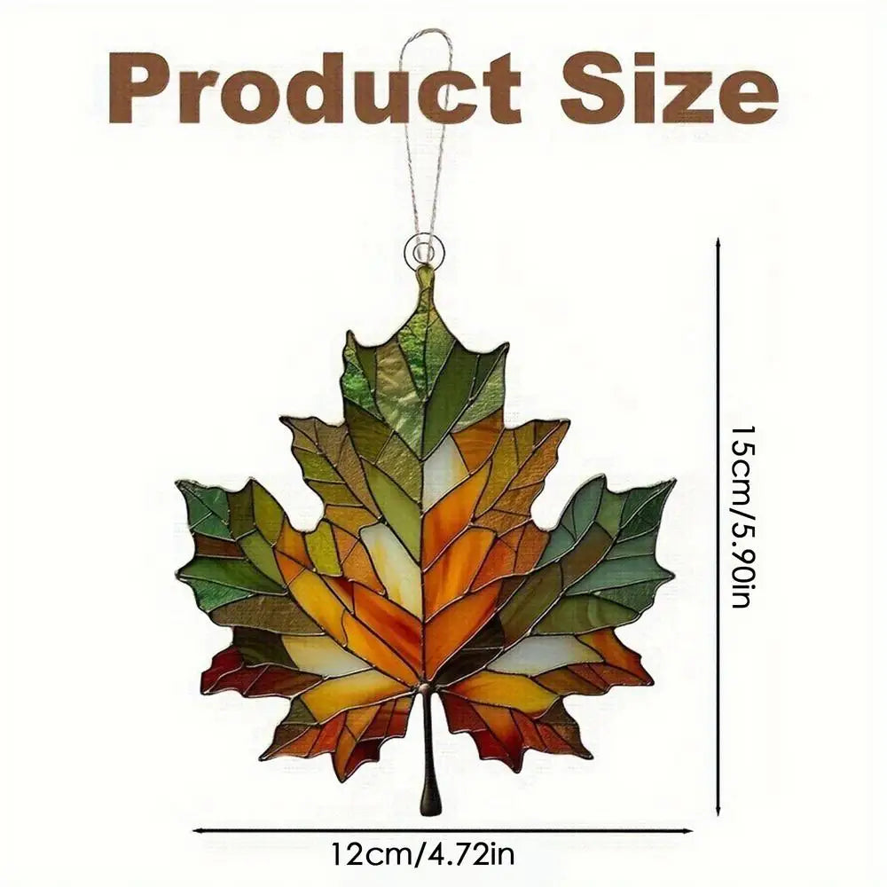 Thanksgiving Acrylic Maple Leaf Light Catcher, Classic Autumn Celebration Home & Door Decor,Christmas & New Year Gifts, 2D Flat