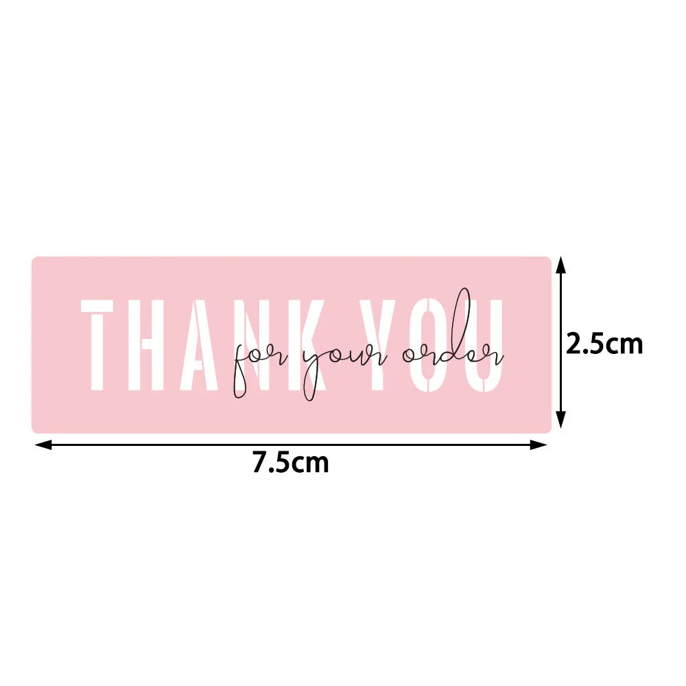120Pcs/roll Thank You For Your Order Stickers Pink Labels For Envelope Sealing For Small Business Decor Sticker Stationery