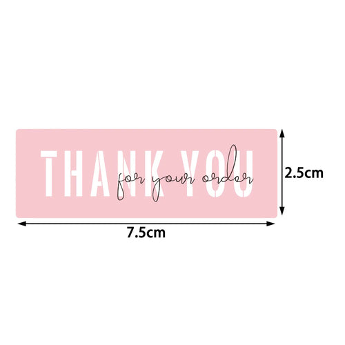120Pcs/roll Thank You For Your Order Stickers Pink Labels For Envelope Sealing For Small Business Decor Sticker Stationery
