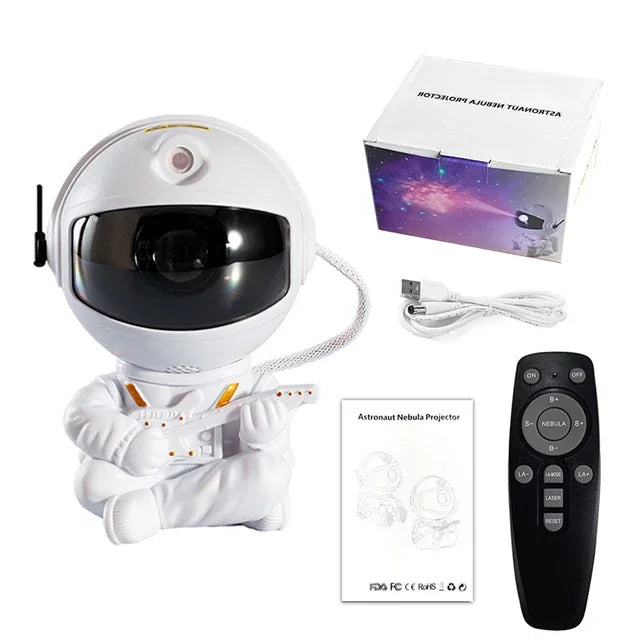 Projecteur Astronaute Galaxie LED – Veilleuse magique ciel étoilé avec télécommande