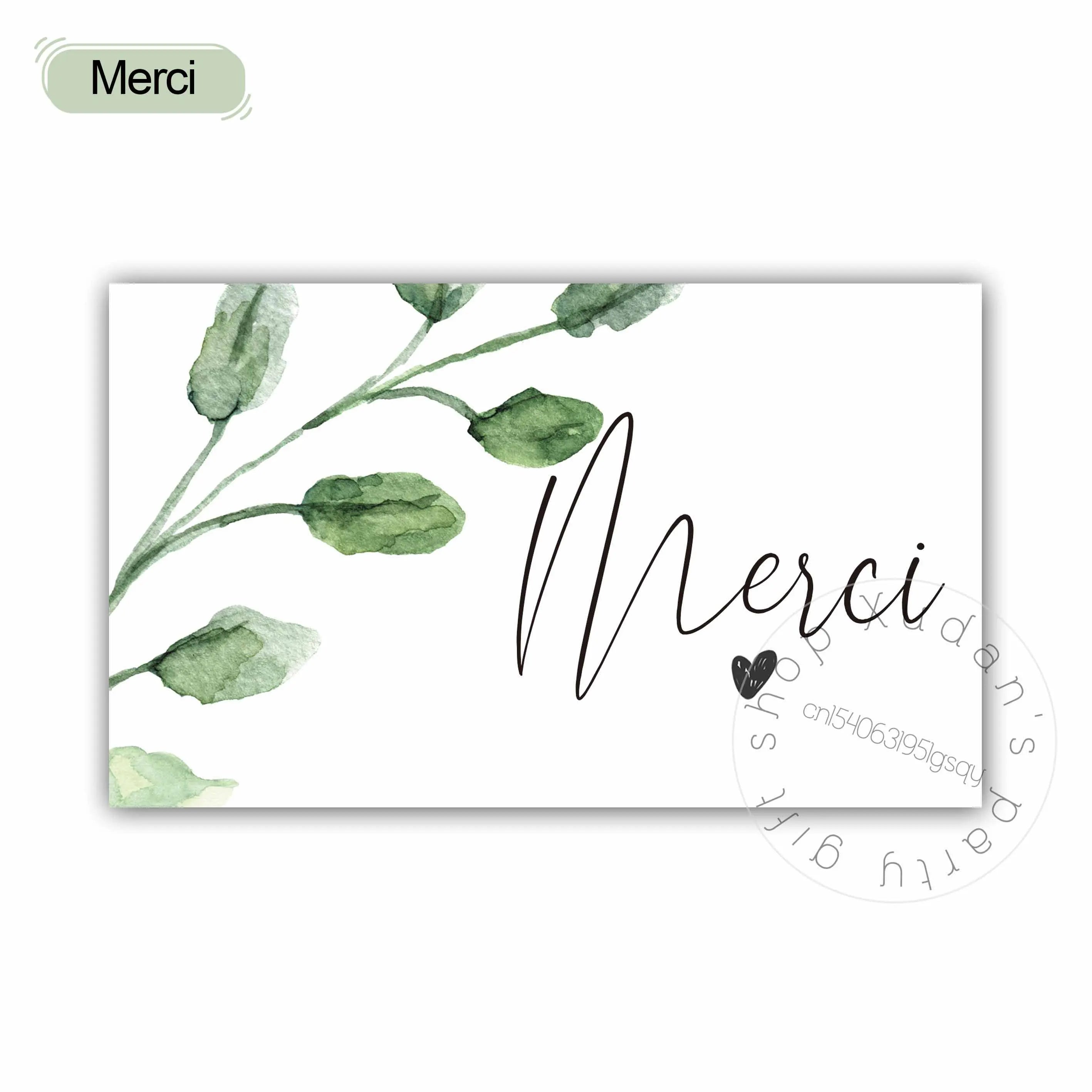 30pcs French MERCI Card Thank you for your support Thanks Greeting Card Appreciation Cardstock for Sellers Gift