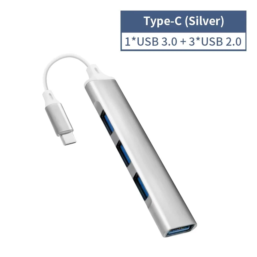 USB C HUB 3.0 Type C Extender 4 Port Splitter Adapter OTG Docking Station For Phone Macbook Pro 13 15 Air PC Laptop Computer Hub
