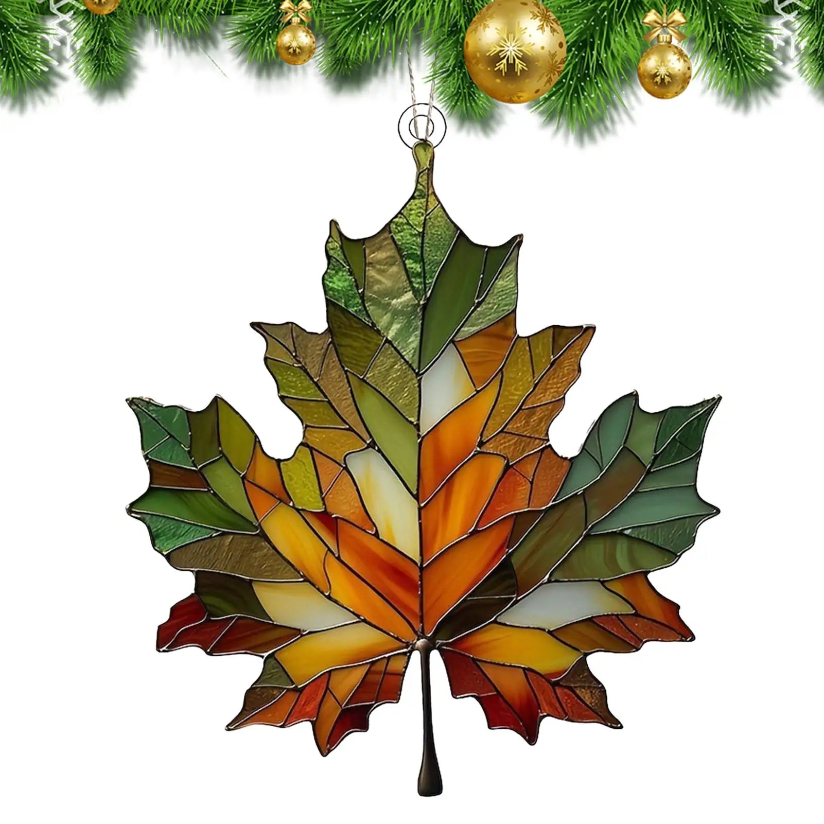 Thanksgiving Acrylic Maple Leaf Light Catcher, Classic Autumn Celebration Home & Door Decor,Christmas & New Year Gifts, 2D Flat