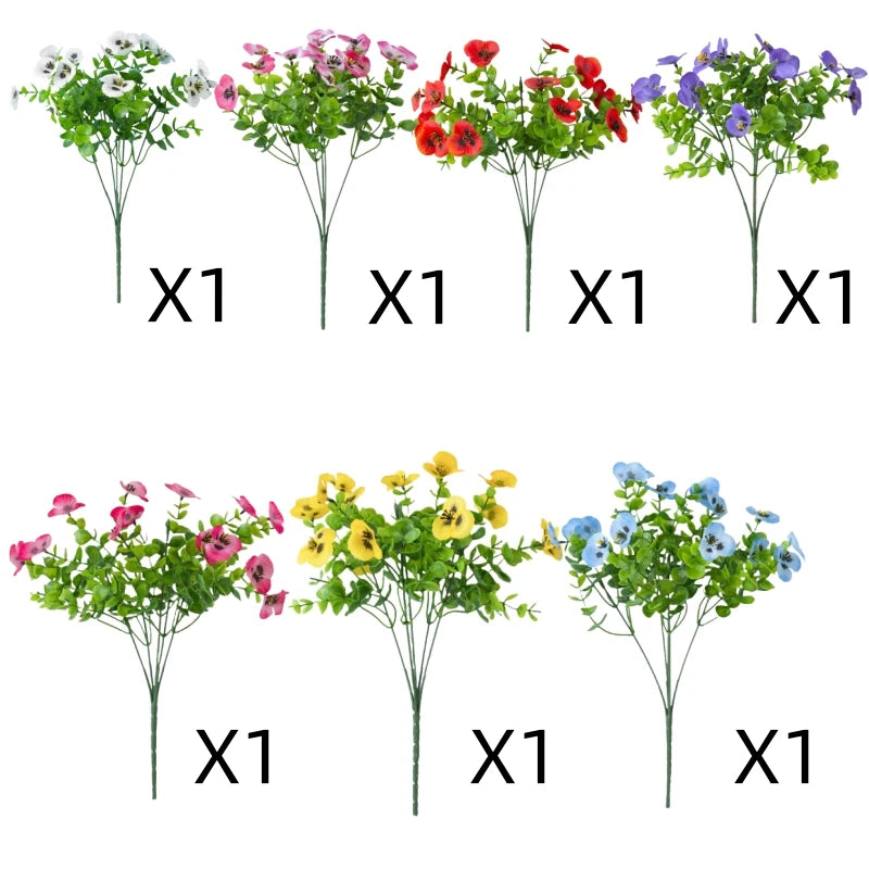 7pcs, artificial flowers for outdoors,UV-resistant fake plants, suitable for Thanksgiving,Halloween,Christmas decorative items