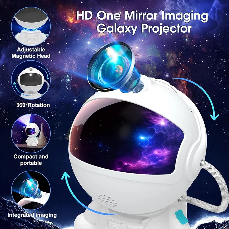 Astronaut Galaxy Projector Star Projectors with 12 Space Film 360°Rotating Magnetic Head Planetarium Suitable for Kid and Adult