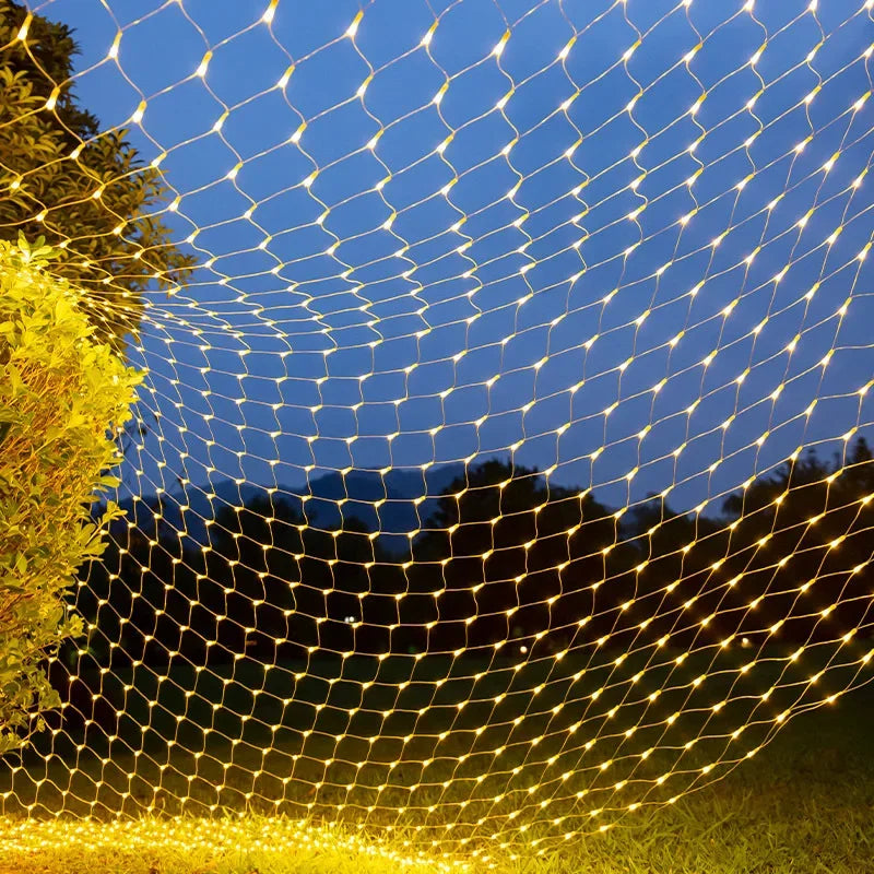 Net LED String Lights 8Modes 220V 110V EU Plug Festival Christmas Decoration Halloween New Year 2026 Wedding Party